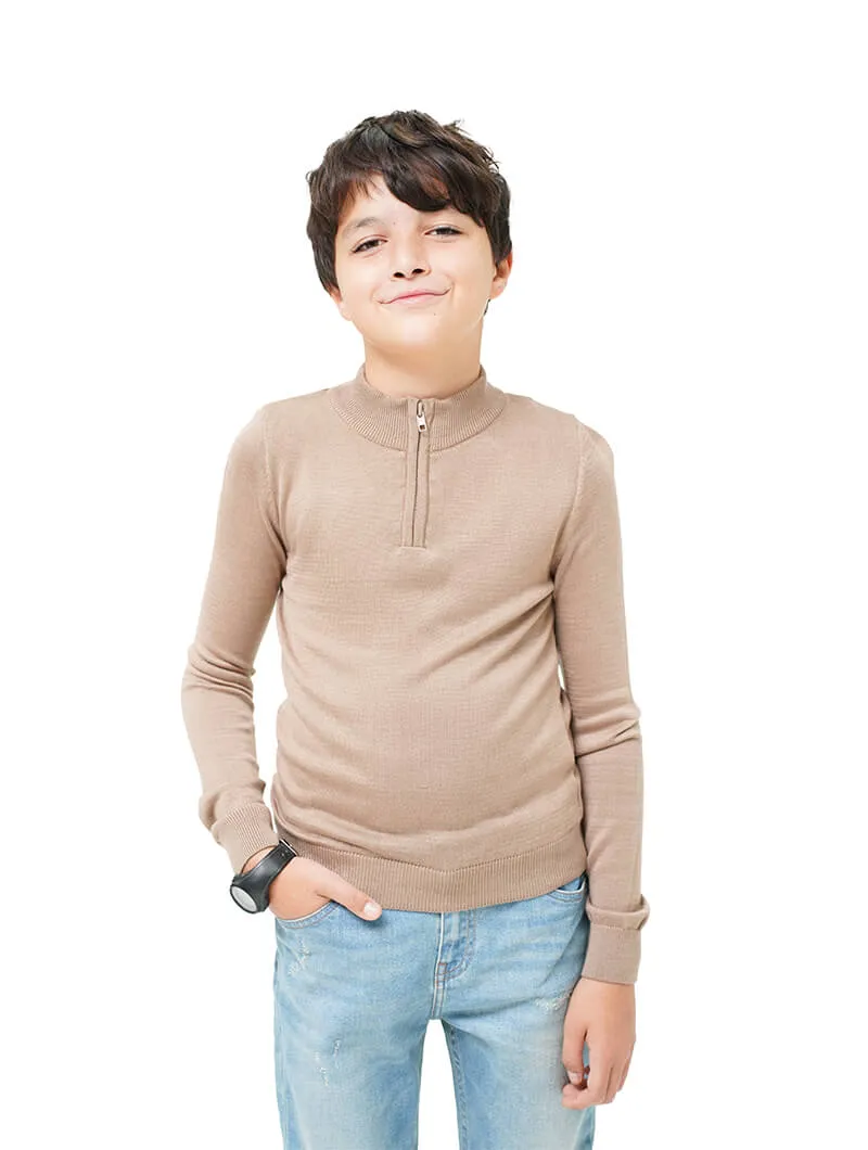 Pull col montant zippé garçon